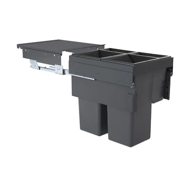 Hailo Abfallsammler 3619841 Euro-Cargo NT480 2x 35 + 2x 10 Liter dunkelgrau - Bild 1 von 4