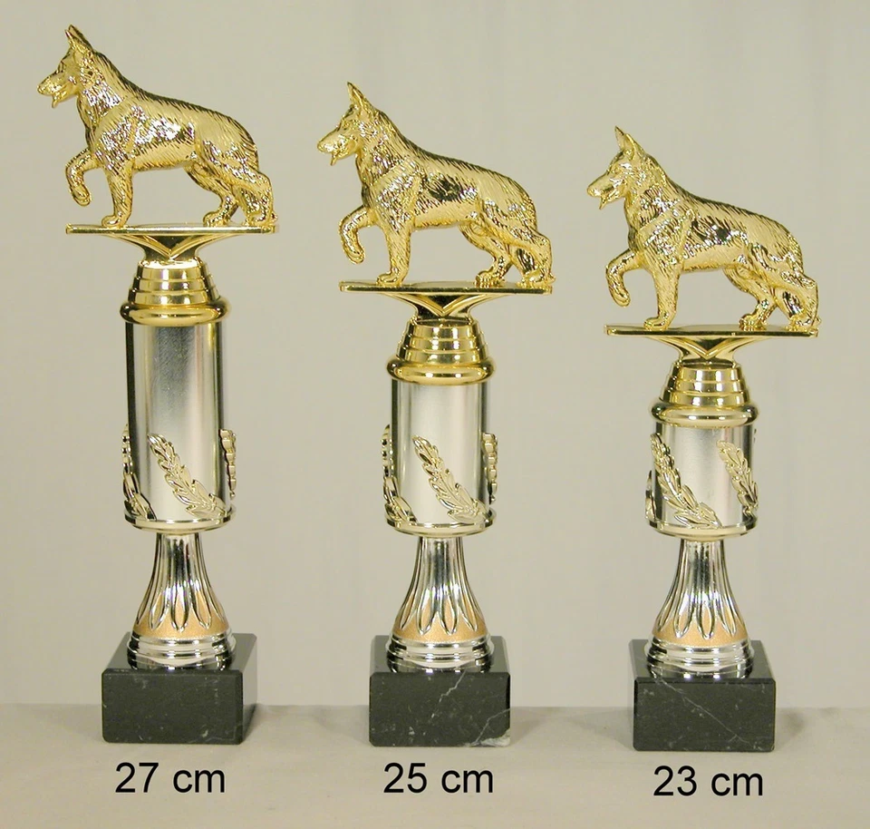 EIGENMARKE Schäferhunde Trophäen / Pokal 3er set oder einzeln incl. Beschriftung