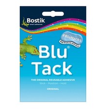 BLU TACK Original Bostik Sticky Handy Size Blue Tac reusable adhesive blutack
