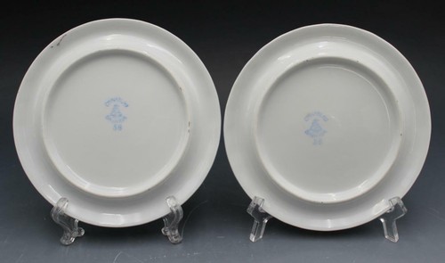 Set of 2 German China Blau Bavaria Porcelain Trivets Blue & White - Picture 7 of 8