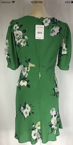 Free People Dress Flare Mini 2 Short Sleeve V-Neck Cocktail Green New - 第 7/12 張圖片