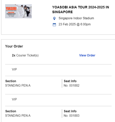 concert tickets , YOASOBI ASIA TOUR 2024-2025 IN SINGAPORE - Picture 3 of 3