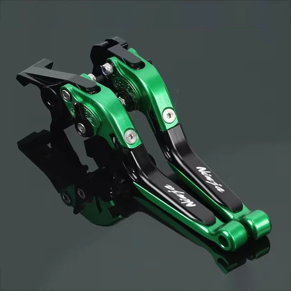 Palancas de freno plegables ajustables CNC para Kawasaki Ninja 400 300R Ninja250R Foto 4 de 4