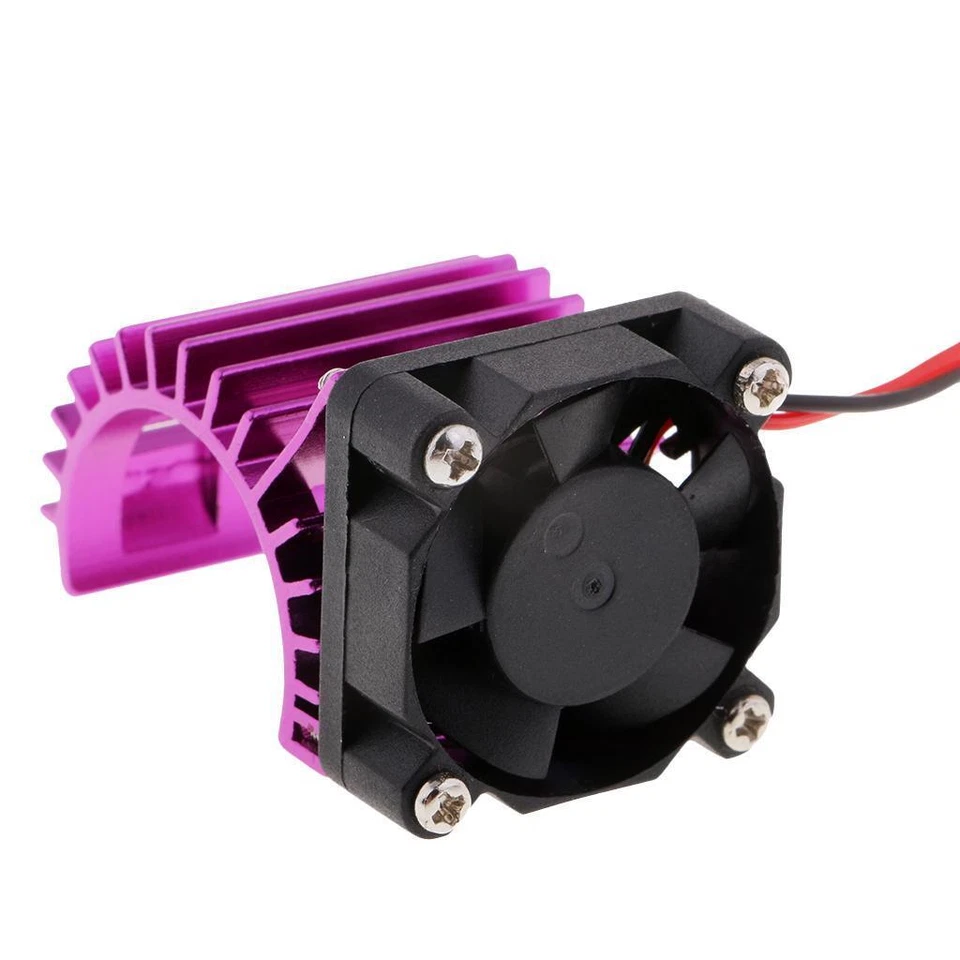 24-28mm Brushless Motor Heat Sink with Cooling Fan for RC Model Car Purple - Image 2 of 4