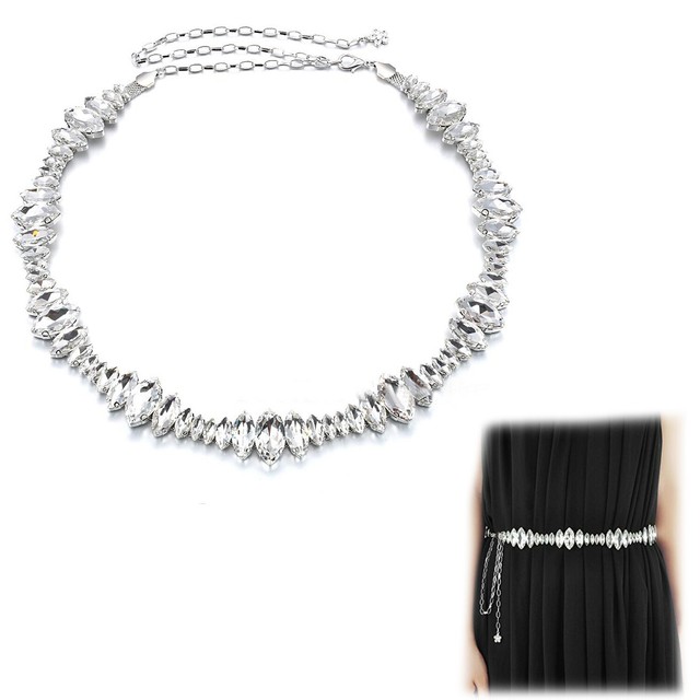 silver sparkly belt for dress