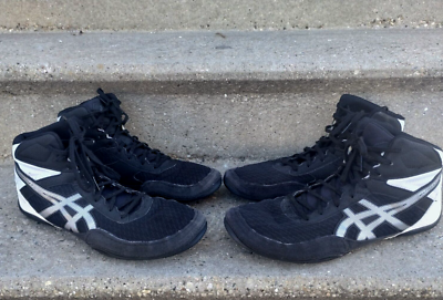 ASICS Matflex 6 Wrestling Shoes 2x BLACK & WHITE W/SILVER  display picture 3