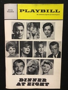 Vintage November 1966 Playbill Alvin Theater Dinner At Eight Walter Pidgeon