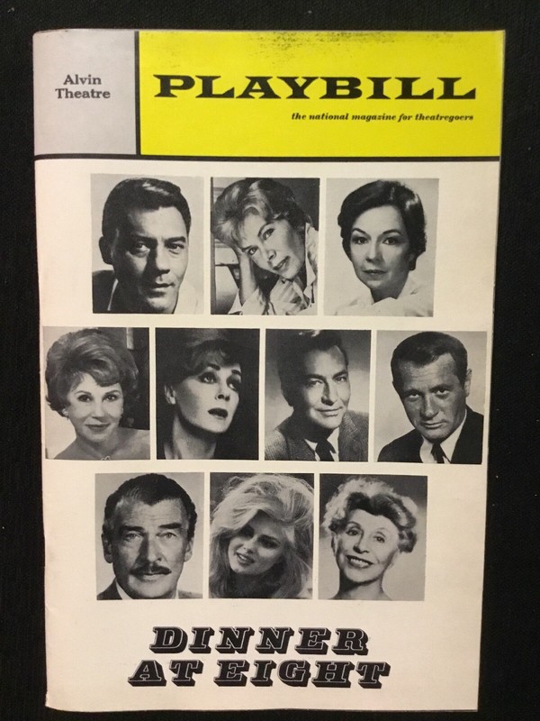 Vintage November 1966 Playbill Alvin Theater Dinner At Eight Walter Pidgeon