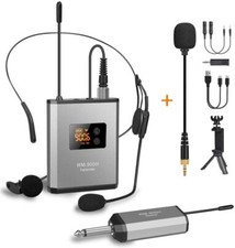 UHF Wireless Lavalier Microphone System with 48 Frequencies, Lapel...