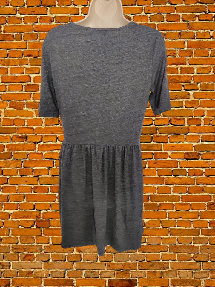 WOMENS GAP SIZE UK MEDIUM GREY SHORT SLEEVE JERSEY FIT & FLARE KNEE
