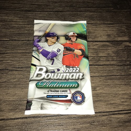 (1) 2022 Bowman Platinum Baseball Factory Sealed Pack-4 Cards-Free Shipping - Picture 2 of 3