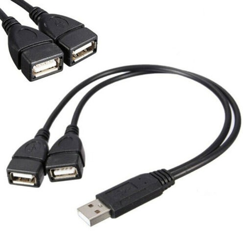 USB 2.0 A Male To 2 Dual Female Jack Y Splitter Hub Adapter Power 2 USB Cable - 第 1/12 張圖片