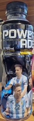 POWERADE BOUTEILLE PLASTIQUE VIDE ÉDITION SPÉCIALE LIONEL MESSI ARGENTINE 2022 - Photo 1/3
