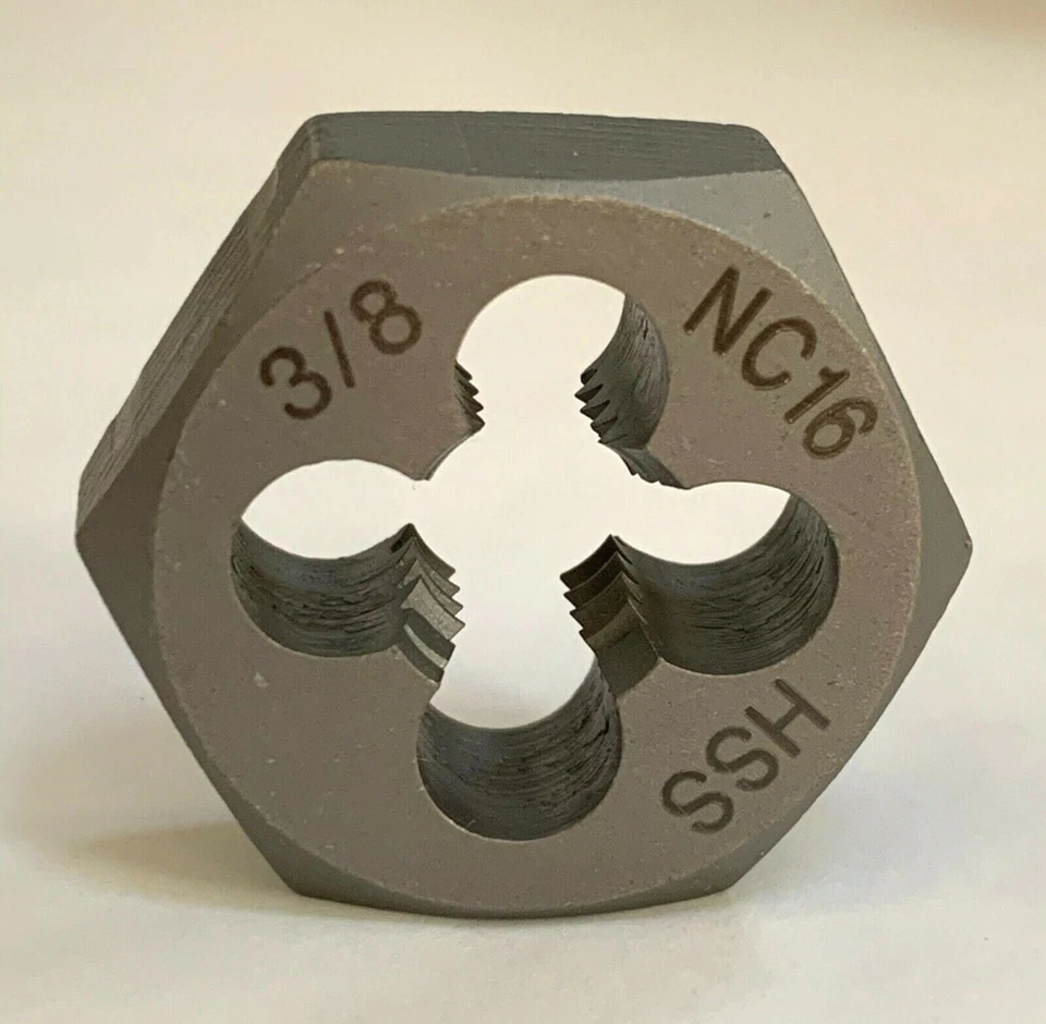 HSS Dies 1/4 5/16 3/8 7/16 1/2 9/16 5/8 3/4 UNC UNF Die Nut Thread Cut & Repair - Image 2 of 2