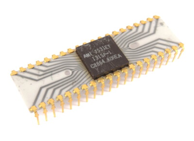 AMI 7531EY 1315P-1 White Ceramic Grey Traces DIP-40 Gold Vintage Retro Rare IC