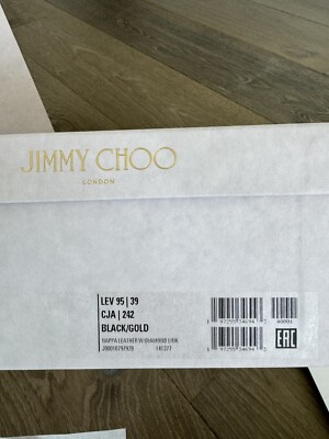 NEW JIMMY CHOO LEV BLACK LEATHER SLINGBACK SANDALS SIZE 39 | eBay