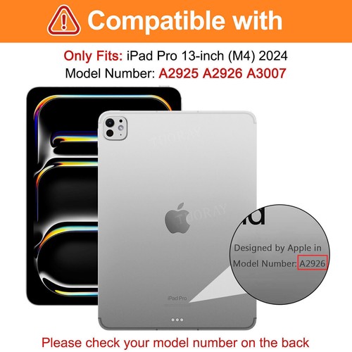 Case for iPad 7/8/9th 10.2 Air 4 5 6 Pro 11'' 13'' 2024 Smart Leather Flip Cover - Picture 60 of 87