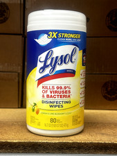 LYSOL disinfecting wipes 80ct 1x lemon  lime blossom scent sanitizing wipes pk2