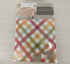 Autumn Gingham Printed Tablecloth 60 X 144 Oblong