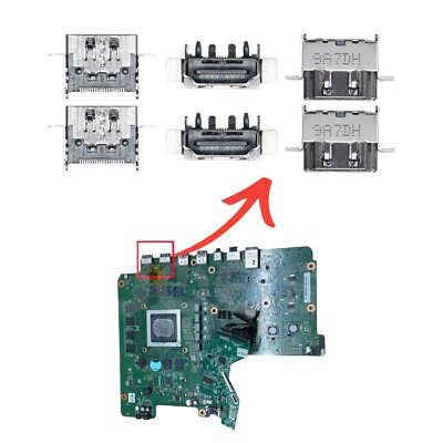 2 x Original Microsoft Xbox ONE X 1787 HDMI Port Socket Connector Replacement