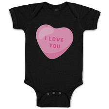 Baby Bodysuit I Love You Heart Pink Valentines Day Funny Boy  Girl Baby Clothes
