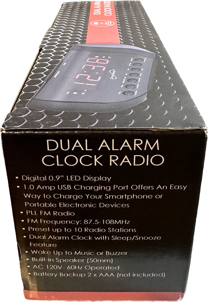 Supersonic Dual Alarm Clock Radio With USB Charging Port - Image 2 of 2