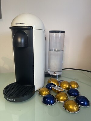 Krups Nespresso Vertuo Plus White Coffee Machine + 13 Pods
