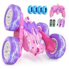 Remote Control Cars for Girls, 2.4GHz RC Stunt Car with 360  Flips  Pink