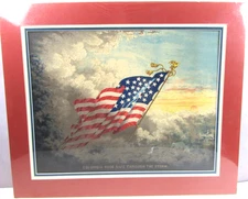 COLUMBIA RODE SAFE THROUGH THE STORM ALLEGORICAL CHROMOLITHOGRAPH 1865 IN MAT