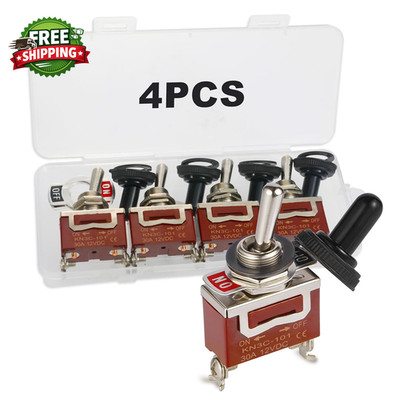 Waterproof Toggle Switch Durable 12V 30A SPST 2Pin On Off Heavy Duty Waterproof
