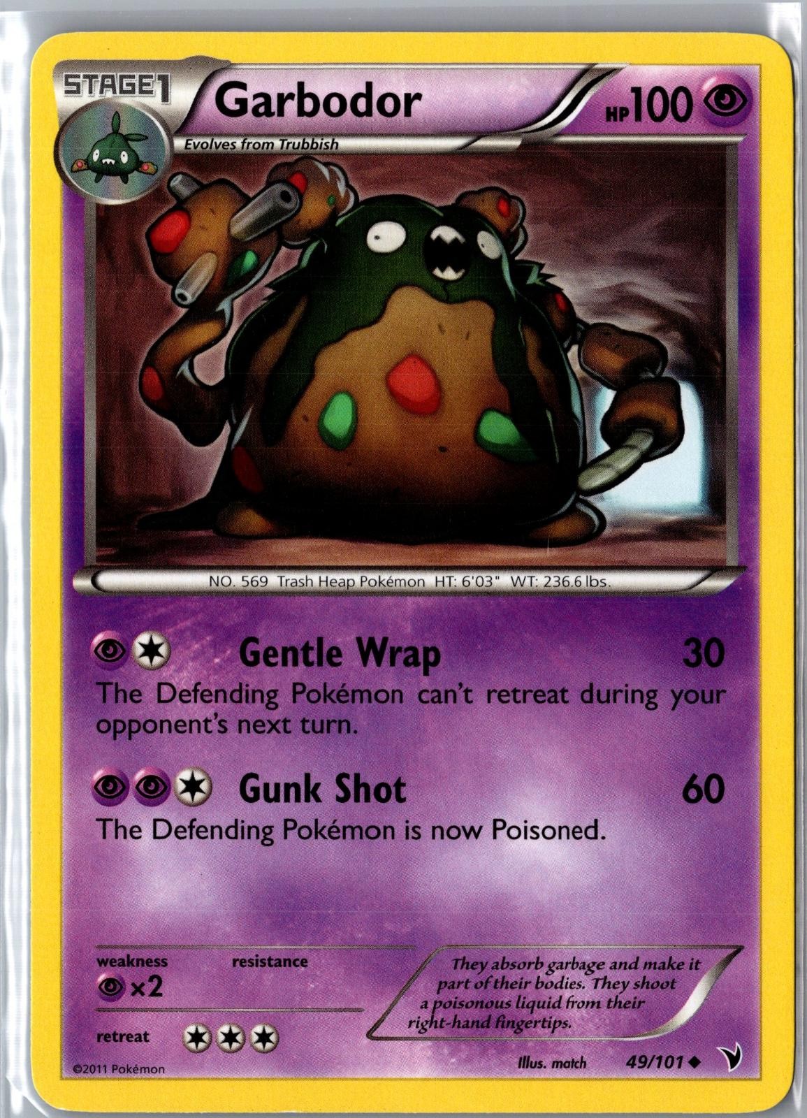 Garbodor 49/101 Uncommon Noble Victories Pokemon Lightly Played