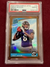 Lamar Jackson 2018 Donruss Optic Bronze Rookie Card RC PSA 10 Gem Mt. rookie card picture