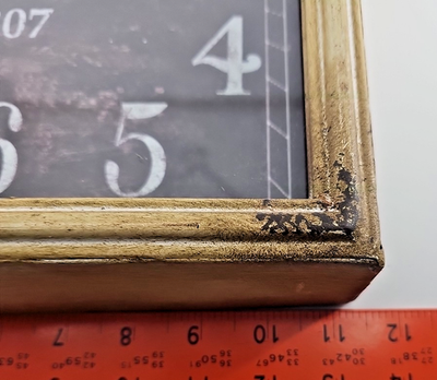 Large Vintage Paris Wall Clock 1807 — Rectangular Distressed Gold