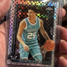 Topps Chrome 2025-26 K.J. Simpson Jr. Charlotte Hornets #45 X-Fractor NBA