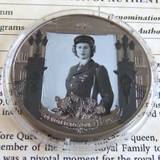 GIBRALTAR 2022 QUEEN ELIZABETH II MEMORIAL 24ct BLACK GOLD LAYERED CROWN - coa i