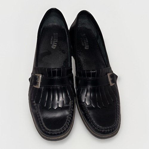 Eastland Rosalie Women Black Leather Low Heel Loafer Shoe Size 8 Y2k - Picture 3 of 9
