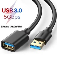 PRO Metal USB 2.0 24AWG High Speed Cable EXTENSION Lead A Plug to Socket 1m/2/5m