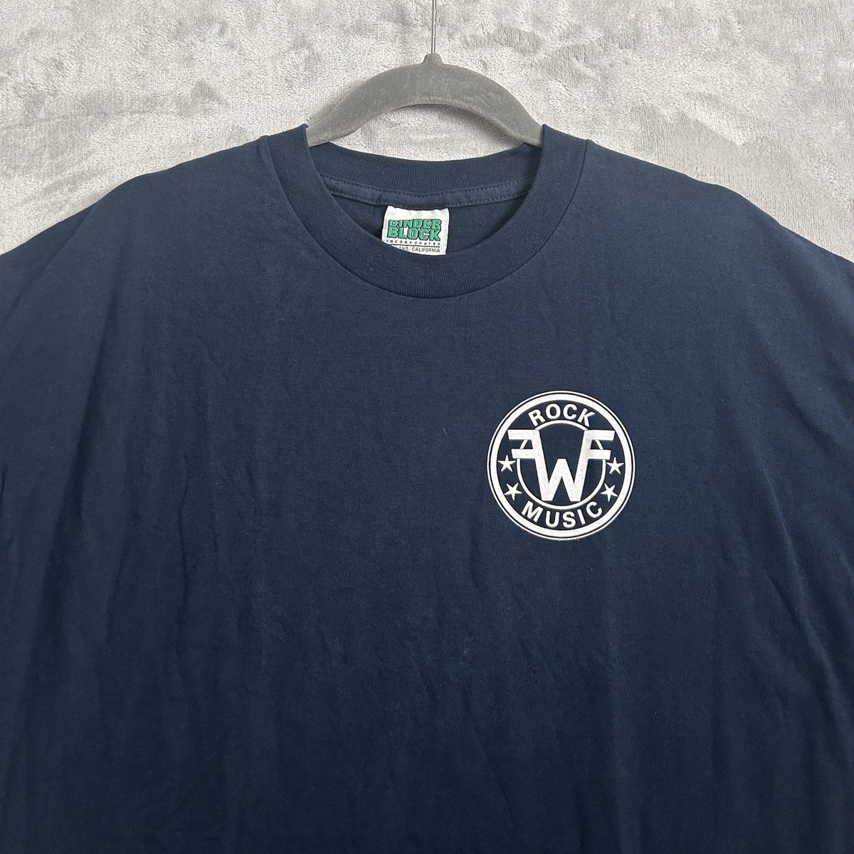 Vintage Weezer T-Shirt Mens XL Blue Cinder Block 2001 W22 Back Hit