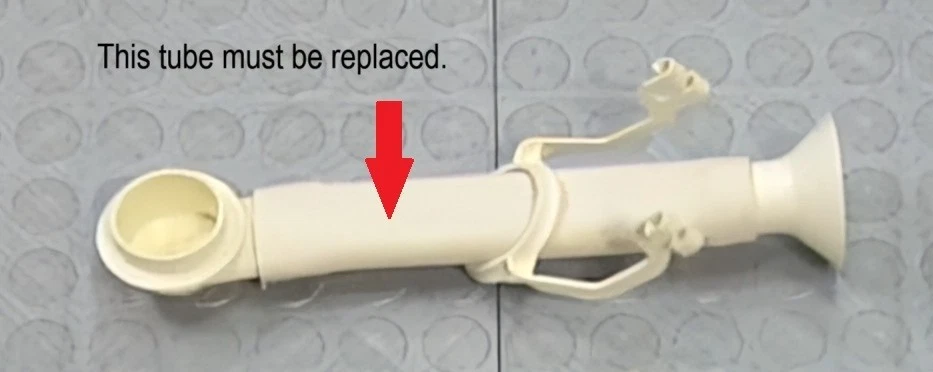 Brazo rociador medio tubo de suministro de agua Whirlpool 675808 Kenmore KitchenAid Maytag Foto 3 de 4