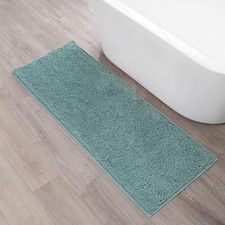 Resort Collection Plush Chenille Bathroom Rugs   Non-Slip Backing and Machine