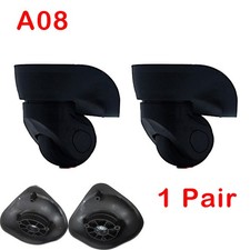 1 Pair Suitcase Wheels Replacement Luggage Spinner Universal A08 Black