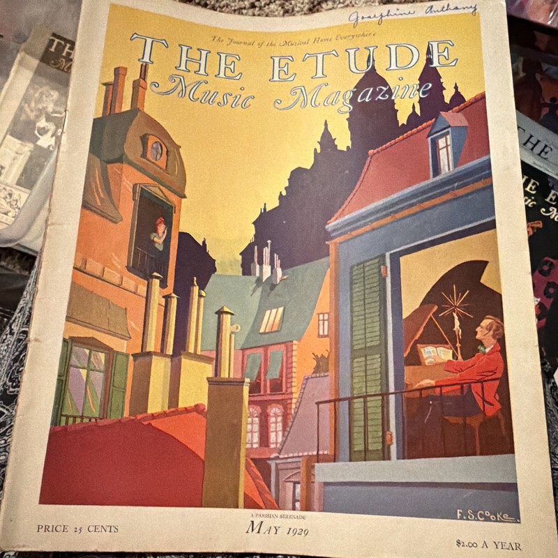 The Etude Music Magazine May 1929 Issue, Illustrated, F.S. Cooke