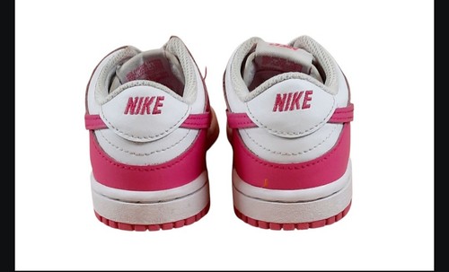 Nike Dunk Low Laser Fuchsia Pink Barbie TD Toddler Size 9C FB9107-102 - Picture 5 of 5