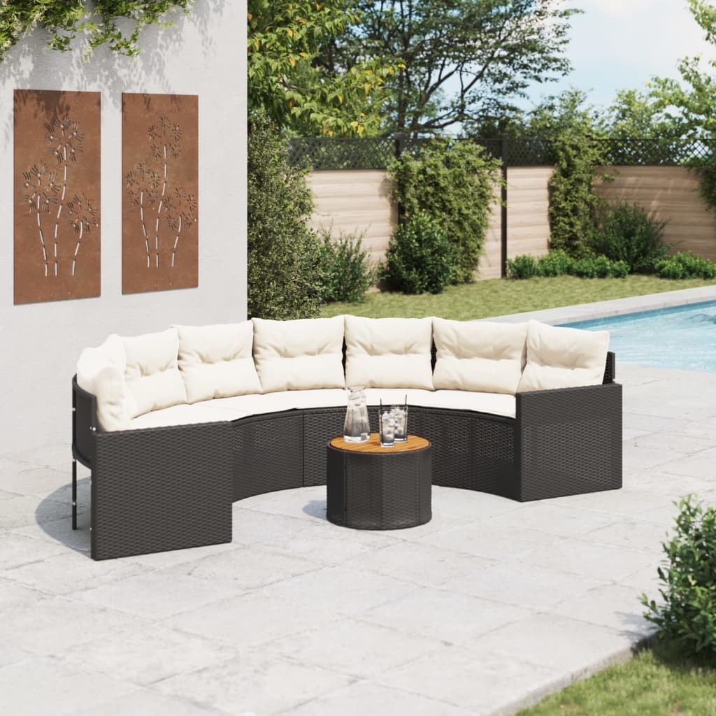 Gartensofa Sofa Garnitur Sitzgruppe Gartenmöbel mit Kissen Poly Rattan vidaXL