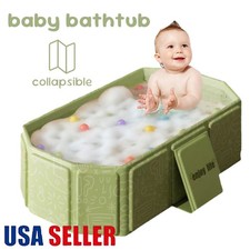 Baby Bath Tub for Infants To Toddlers Collapsible Infant Tub Shower Basin Green 