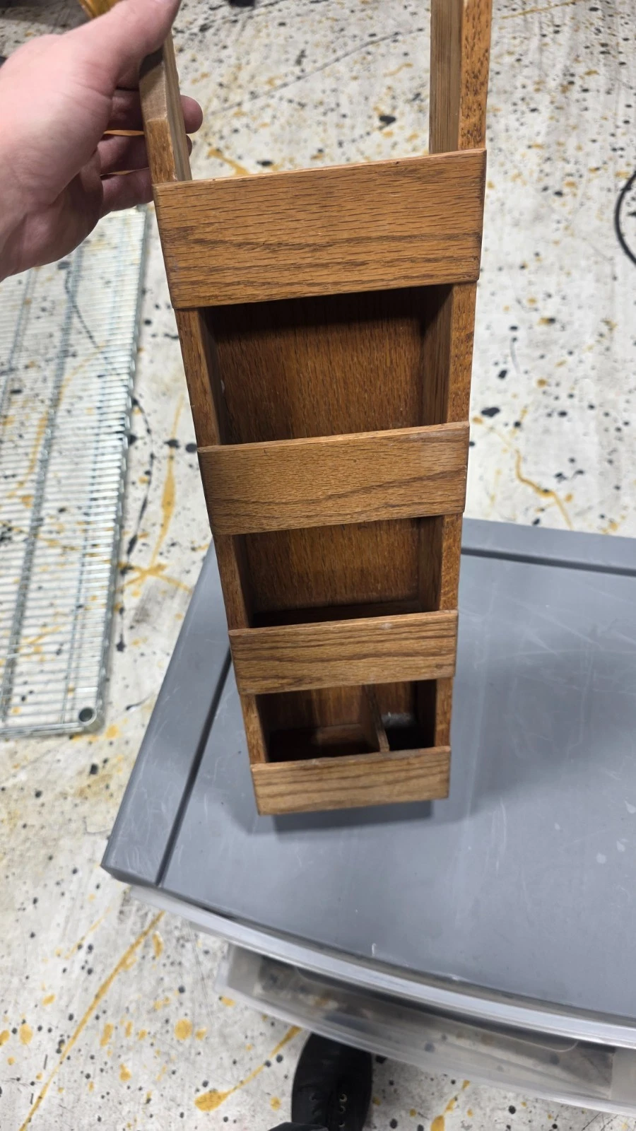 Rustic Wooden Wall Organizer Shelf 4 Tier Farmhouse Storage 22in