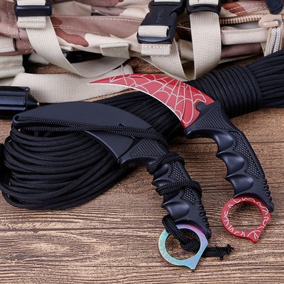 Outdoor Tactical Wilderness Survival Claw Knife Karambit Straight Knife 