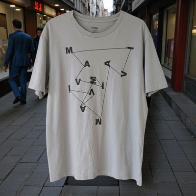Mavi Loose Fit Men's T-Shirt Large Light Gray Cotton