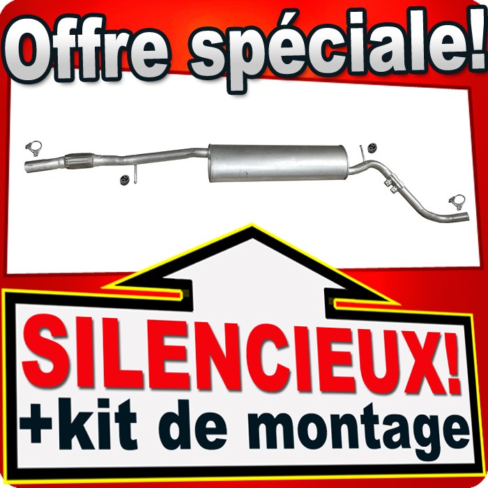 Silencieux intermédiaire FIAT PANDA 0.9 échappement central pour Natural Power