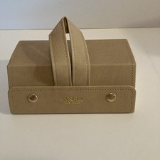 Sancia Australia Sunglasses Holder Case Tan Faux Leather Holds 3 Sunglasses